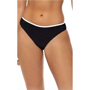Reebok Womens Ribbed Hipster Bikini Bottom Black White J420205 XL